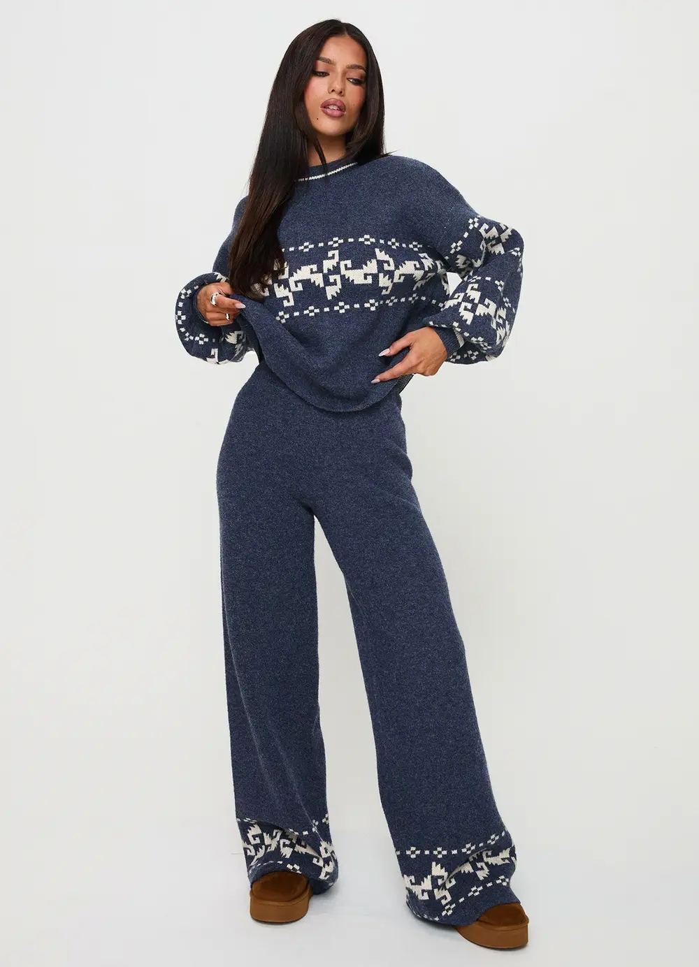 Alpine Knit Pants Navy / Cream
