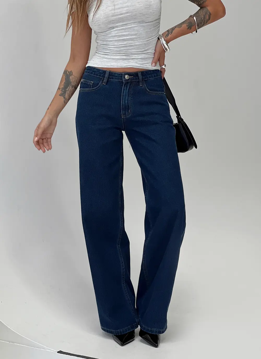 Maryanne Mid Rise Straight Leg Jeans Dark Wash