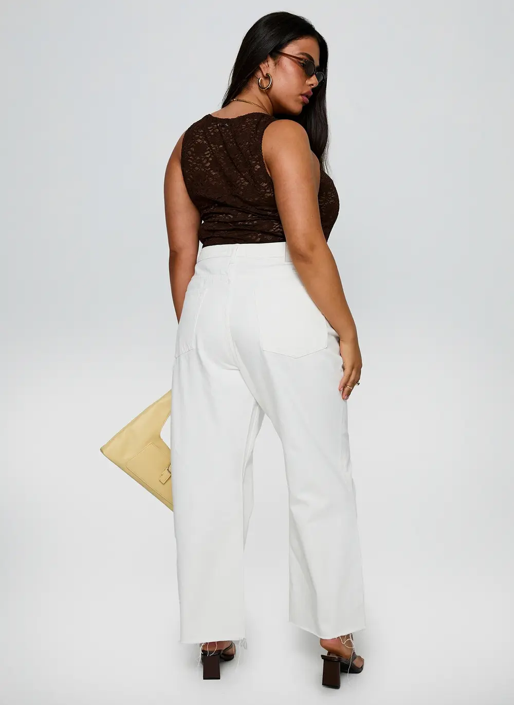 Fawcett High Rise Straight Leg Jeans White Curve