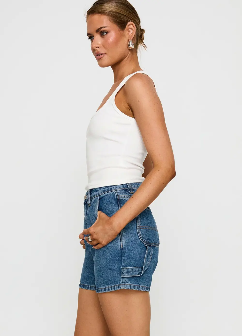 Lou Carpenter Denim Shorts Mid Wash