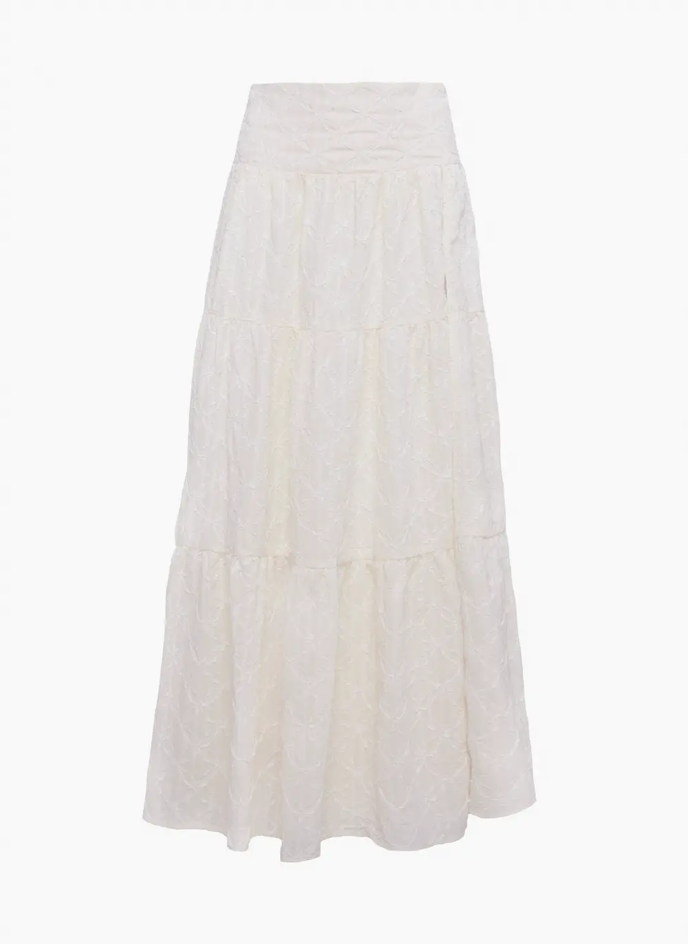 Silver Soul Embroidered Maxi Skirt Cream