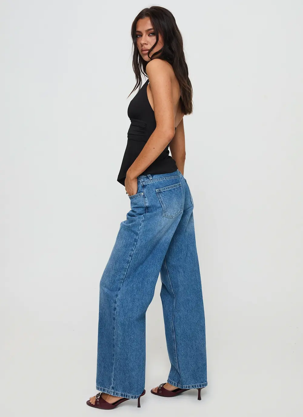 Serenitia Mid Rise Relaxed Jeans Mid Blue Wash Petite