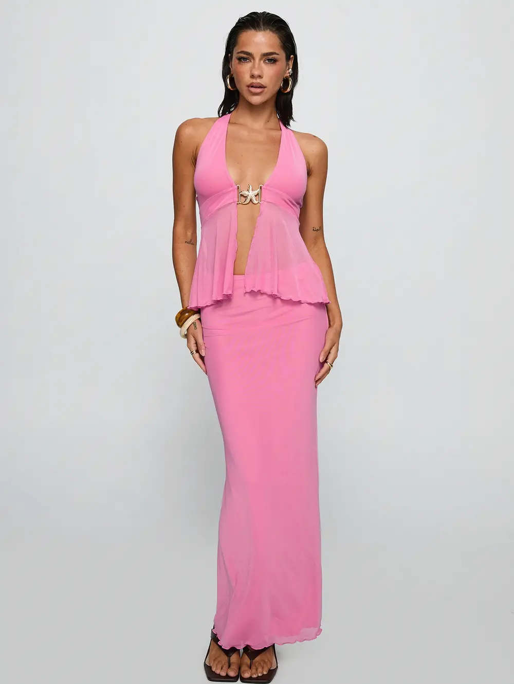 De Angelo Maxi Skirt Pink