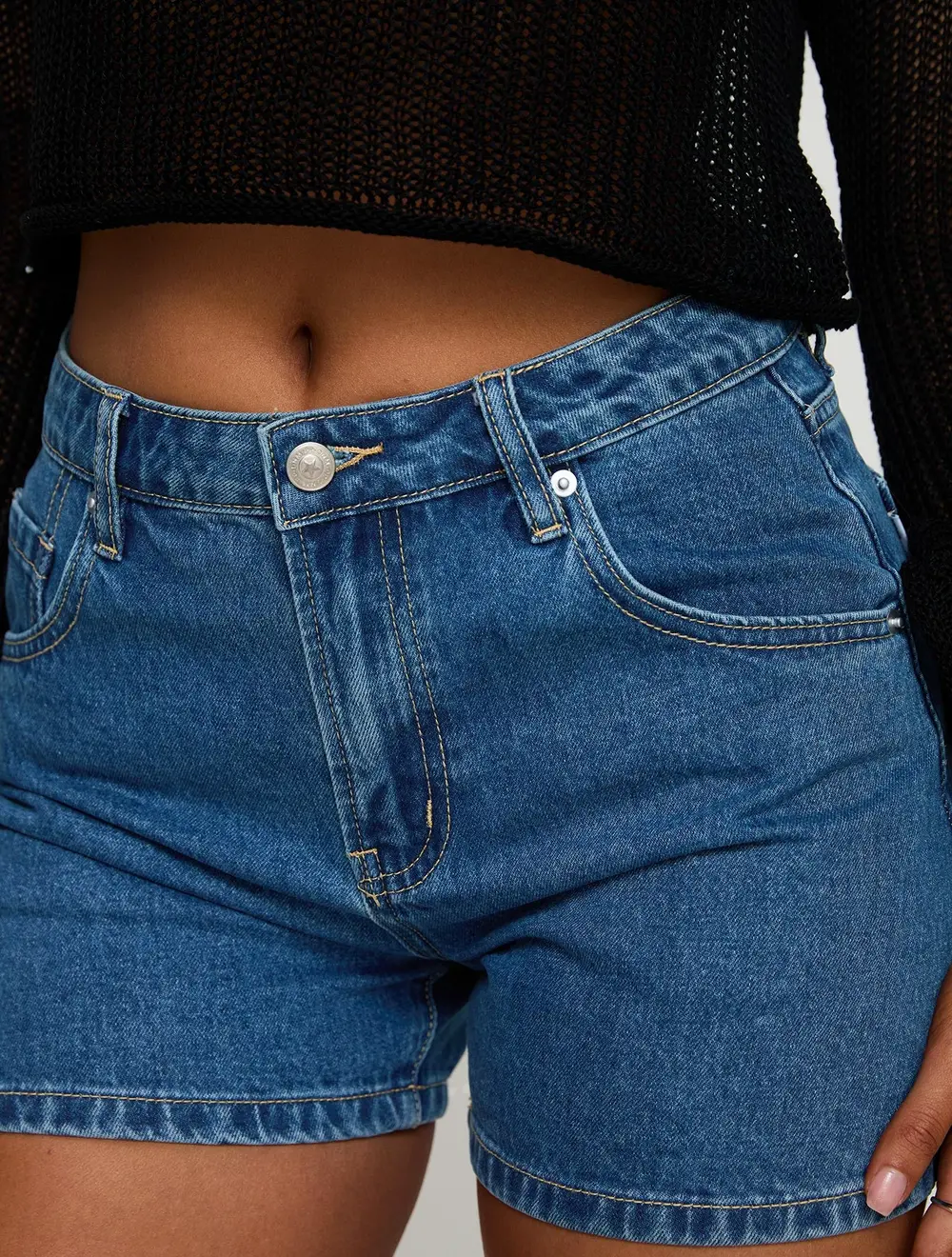 Saldana Shorts Mid Blue Denim