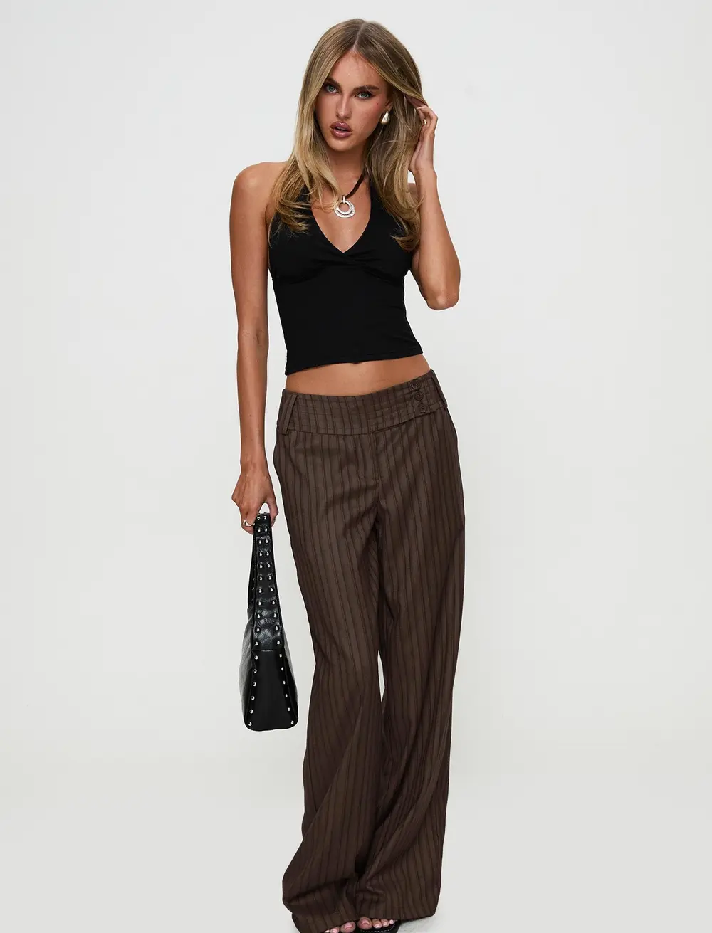 Cedars Low Rise Pant Brown Stripe