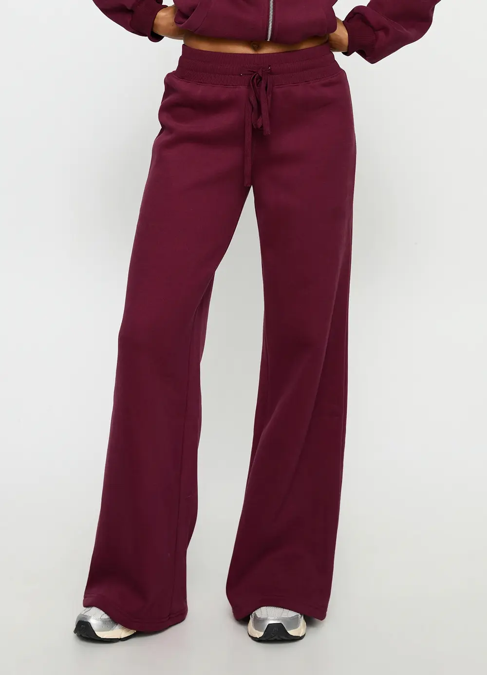 Princess Polly Stargirl Wide Leg Sweat Pants Burgundy