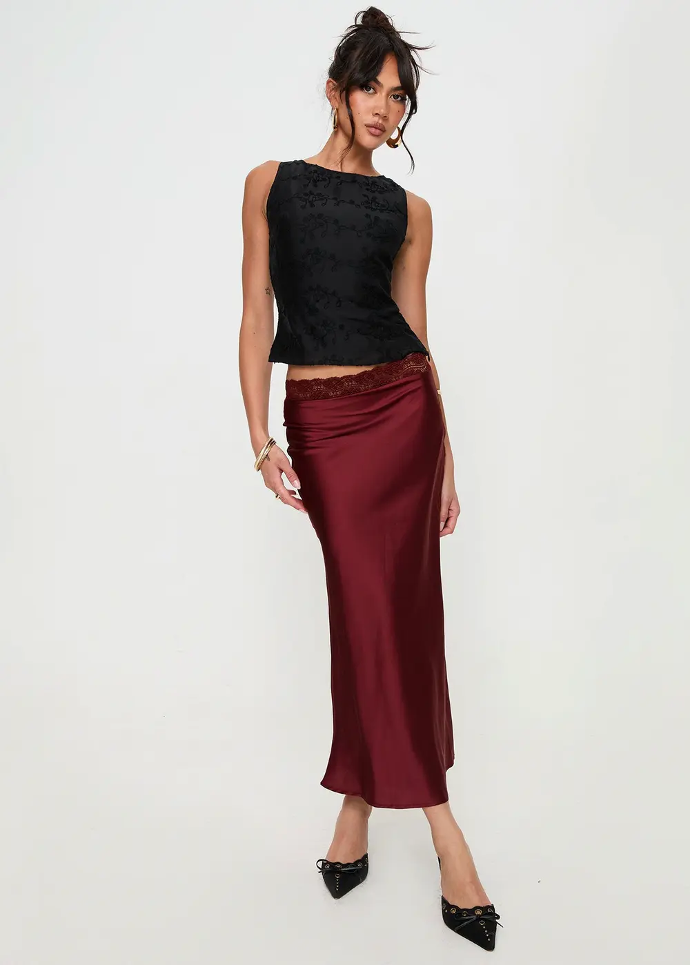 The Charmaine Maxi Skirt Burgundy