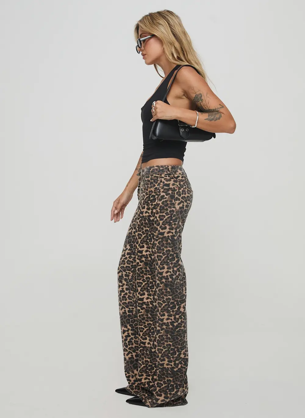 Top Model Low Rise Straight Leg Jeans Leopard