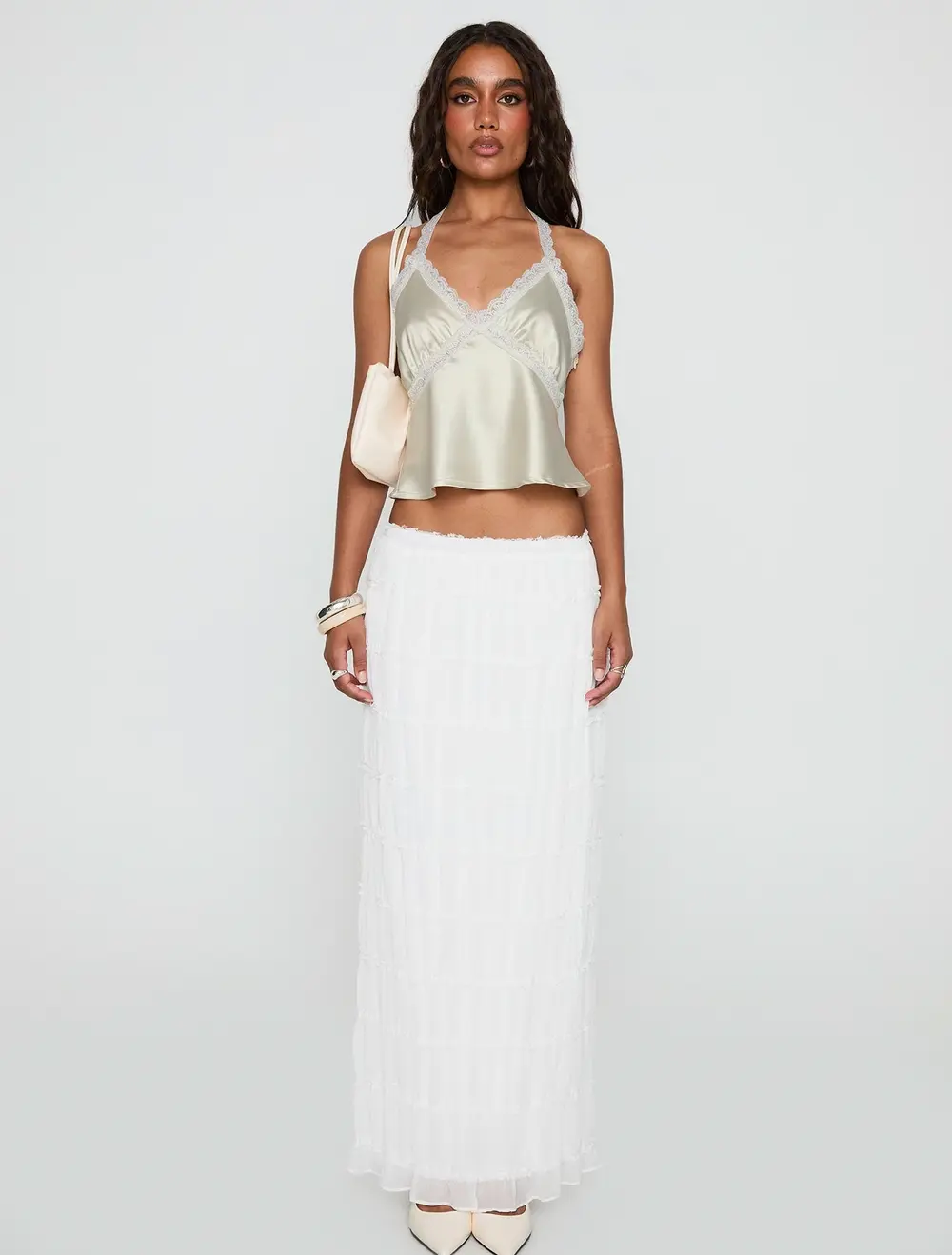 Estefania Maxi Skirt White
