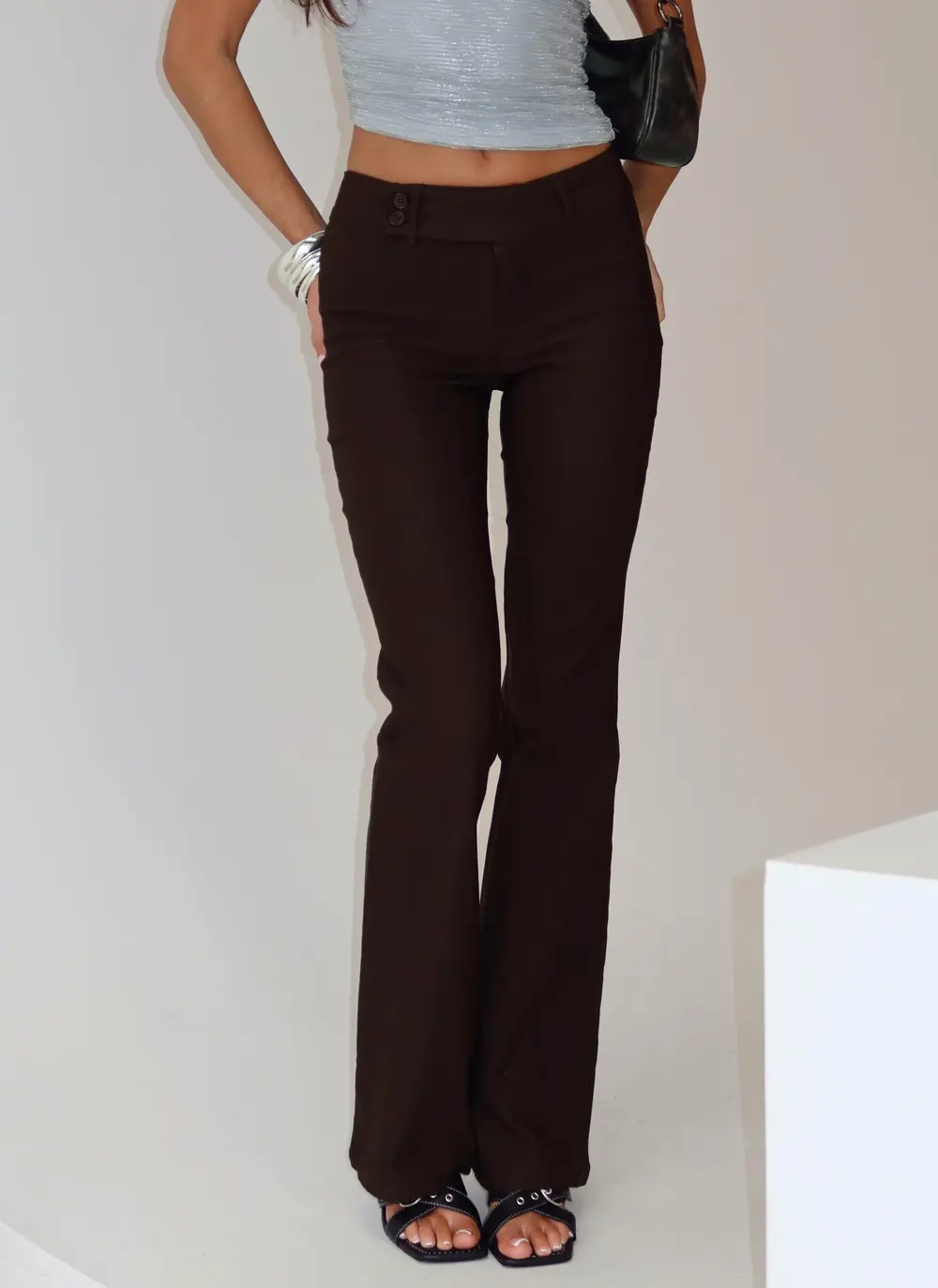 Kinkirk Flared Pants Chocolate Petite