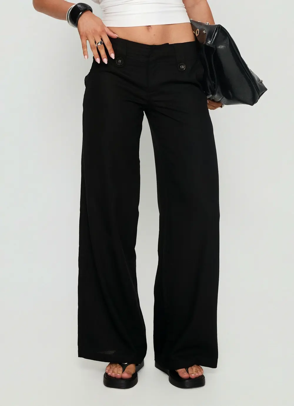 Pedra Wide Leg Pant Black