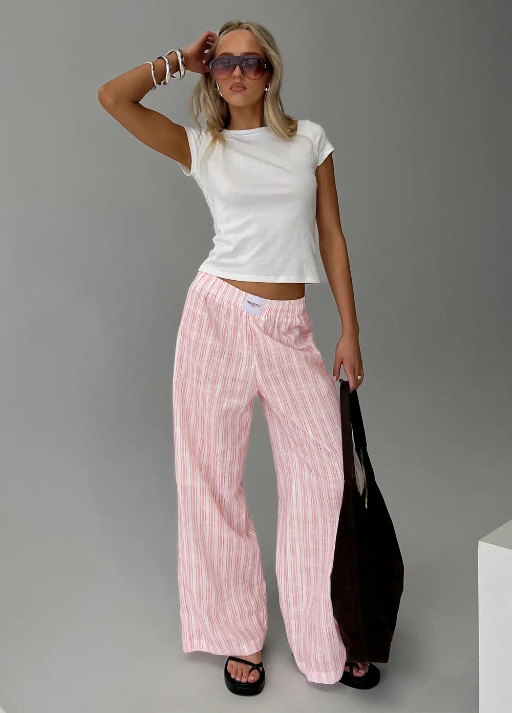 Beach House Pants Pink Stripe