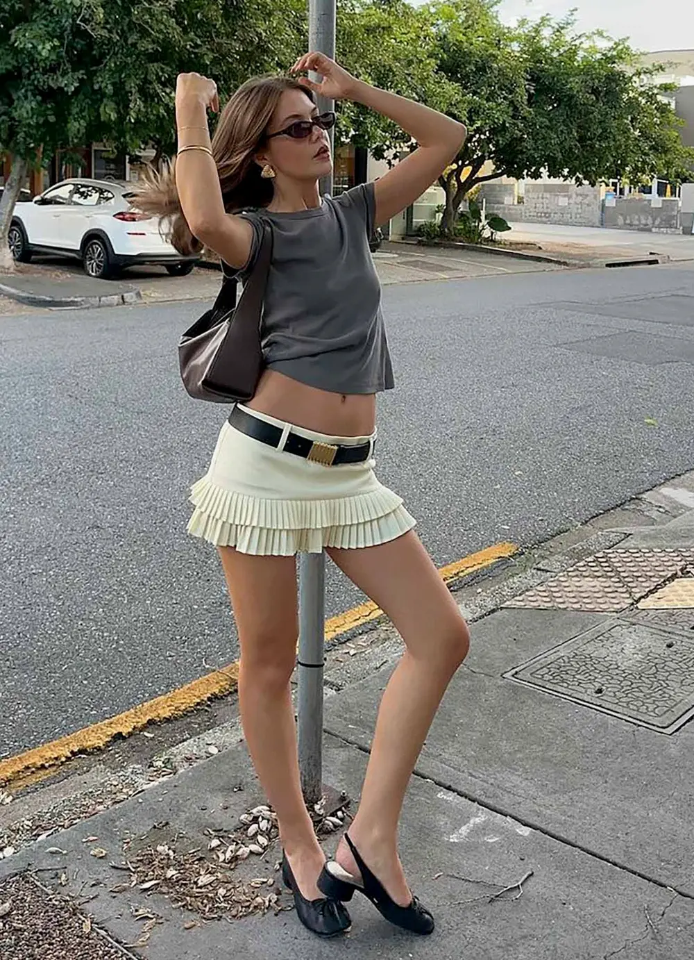 Deei Double Ruffle Mini Skort Soft Lemon