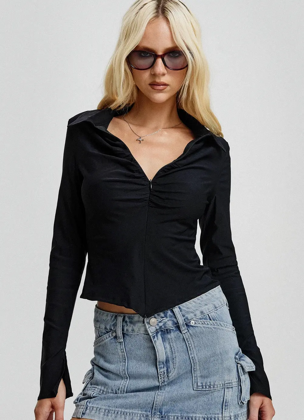 Pacific Coast Denim Cargo Skirt Light Wash