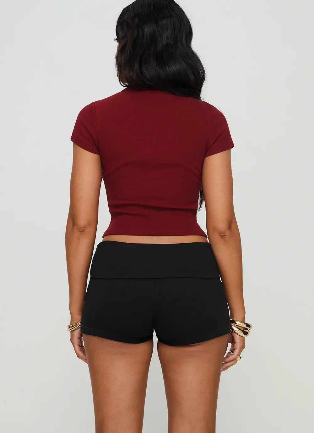 Baseline Low Rise Rib Shorts Black