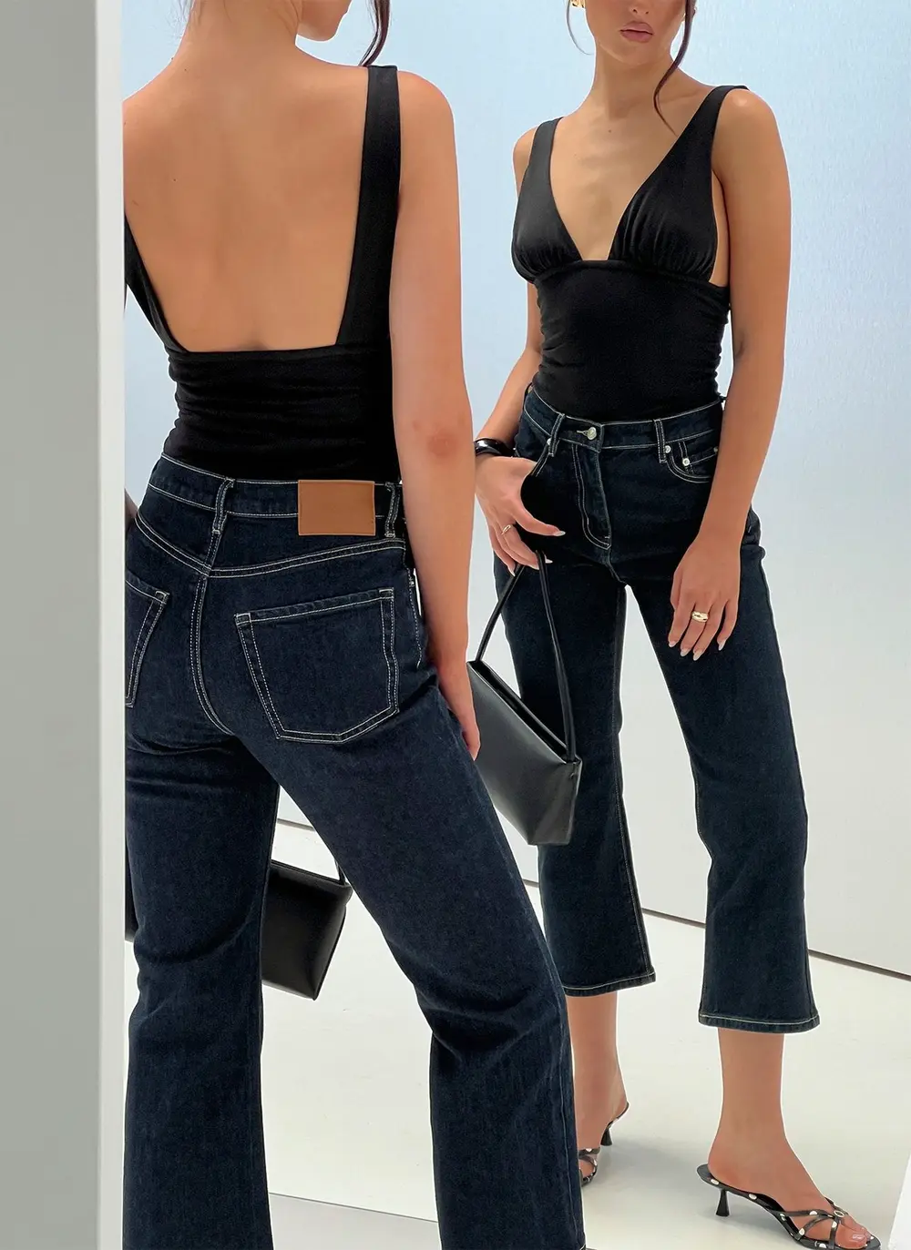 Cindee High Rise Cropped Jeans Raw Indigo