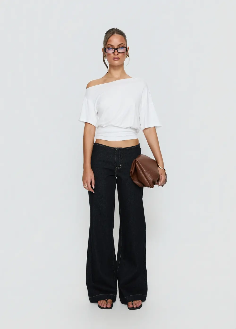 Buenos No Waist Low Rise Straight Leg Jeans Raw Denim