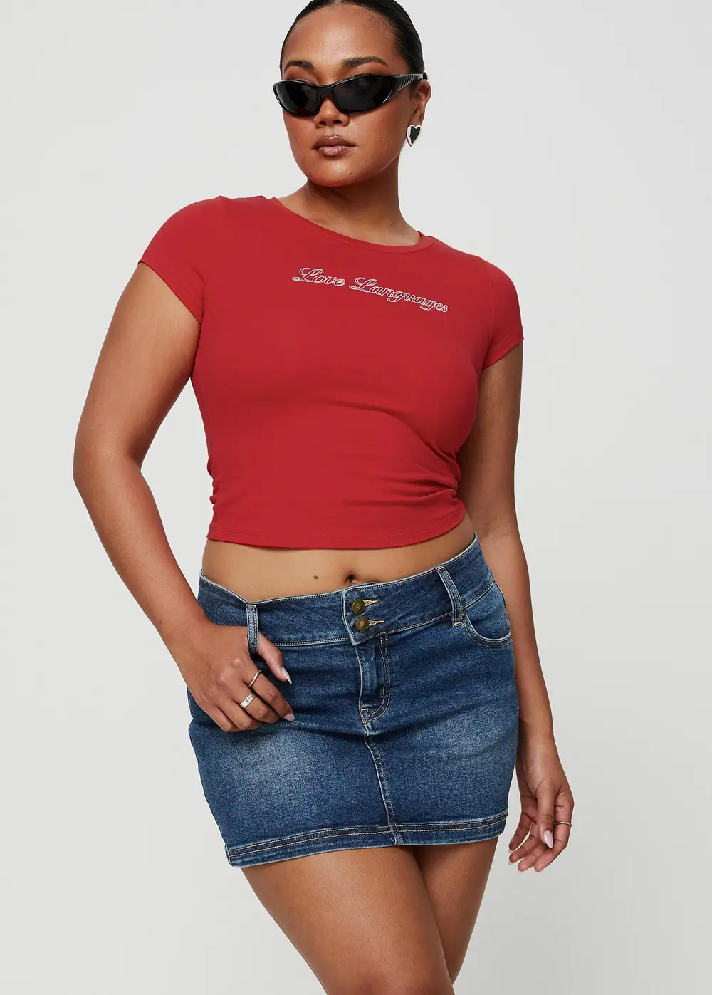 Faya Low Rise Denim Mini Skirt Dark Blue