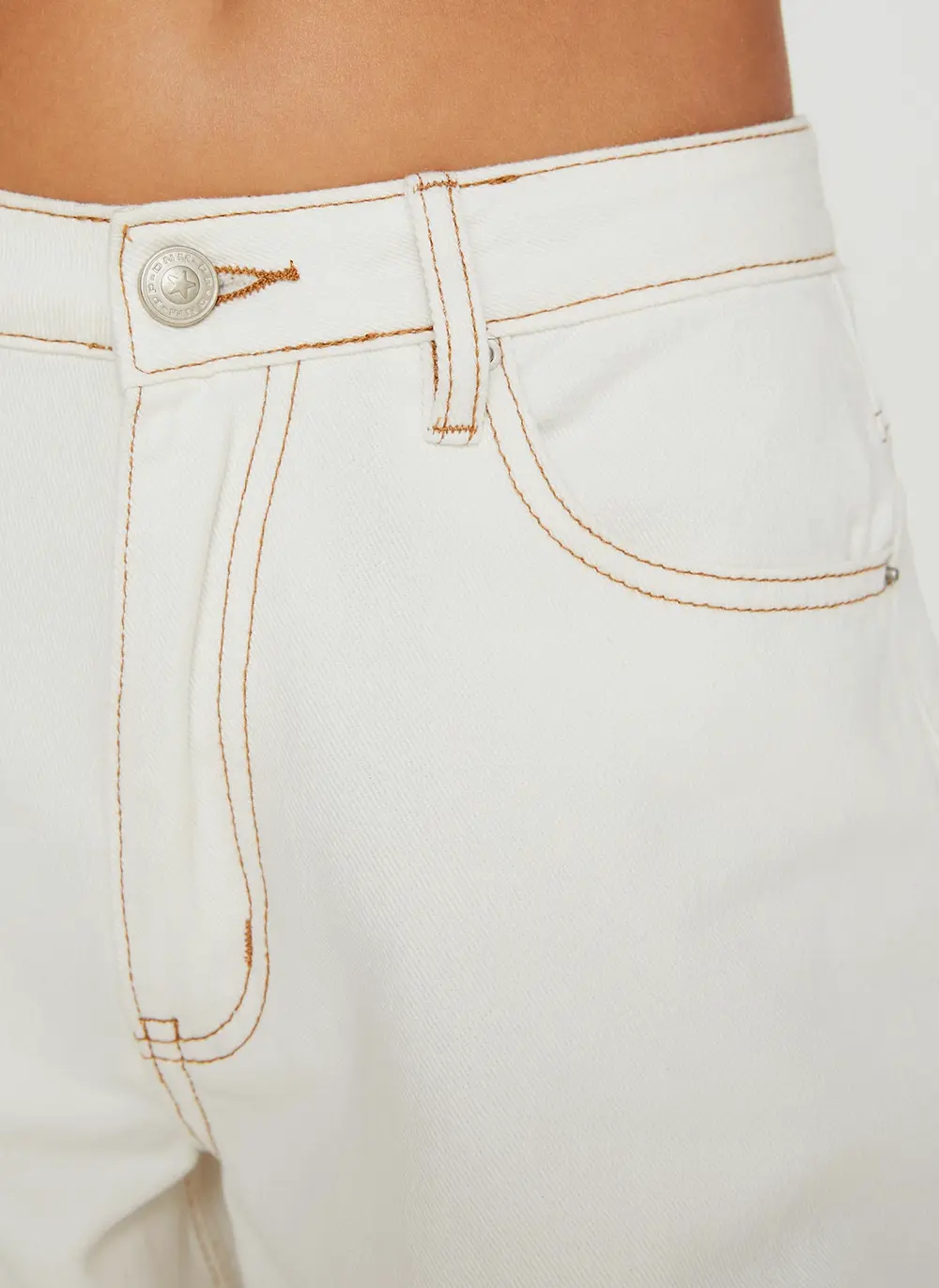 Naylor Mid Rise Wide Leg Jeans Cream Petite