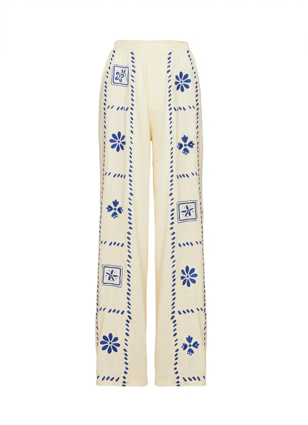 Grazia Pants Cream / Blue