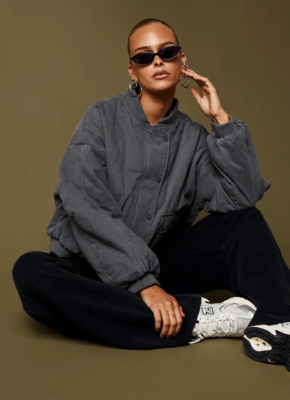 Stick Season Quilted Jacket Grey