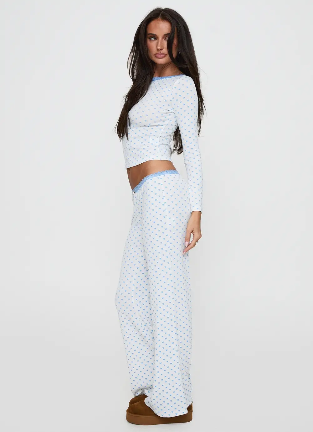 Whimsie Pointelle Sleep Pants Blue / White