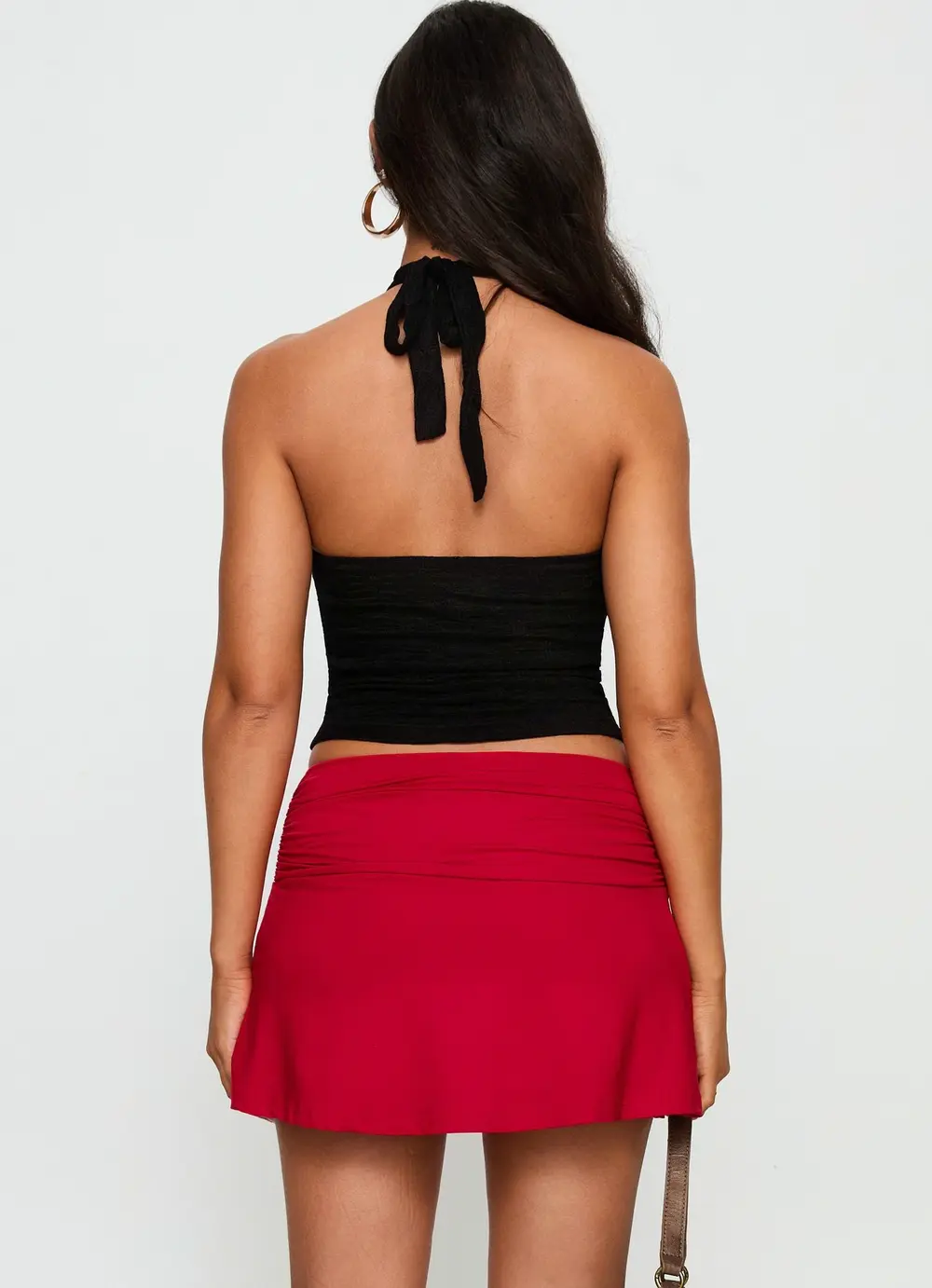 Tamsyn Ruched Mini Skirt Red