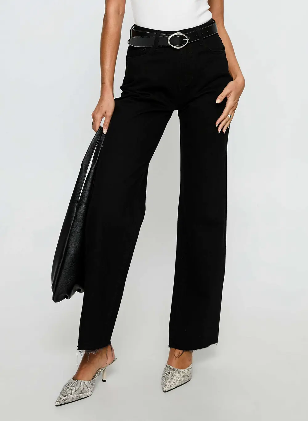 Henesey High Rise Straight Leg Jeans Jet Black