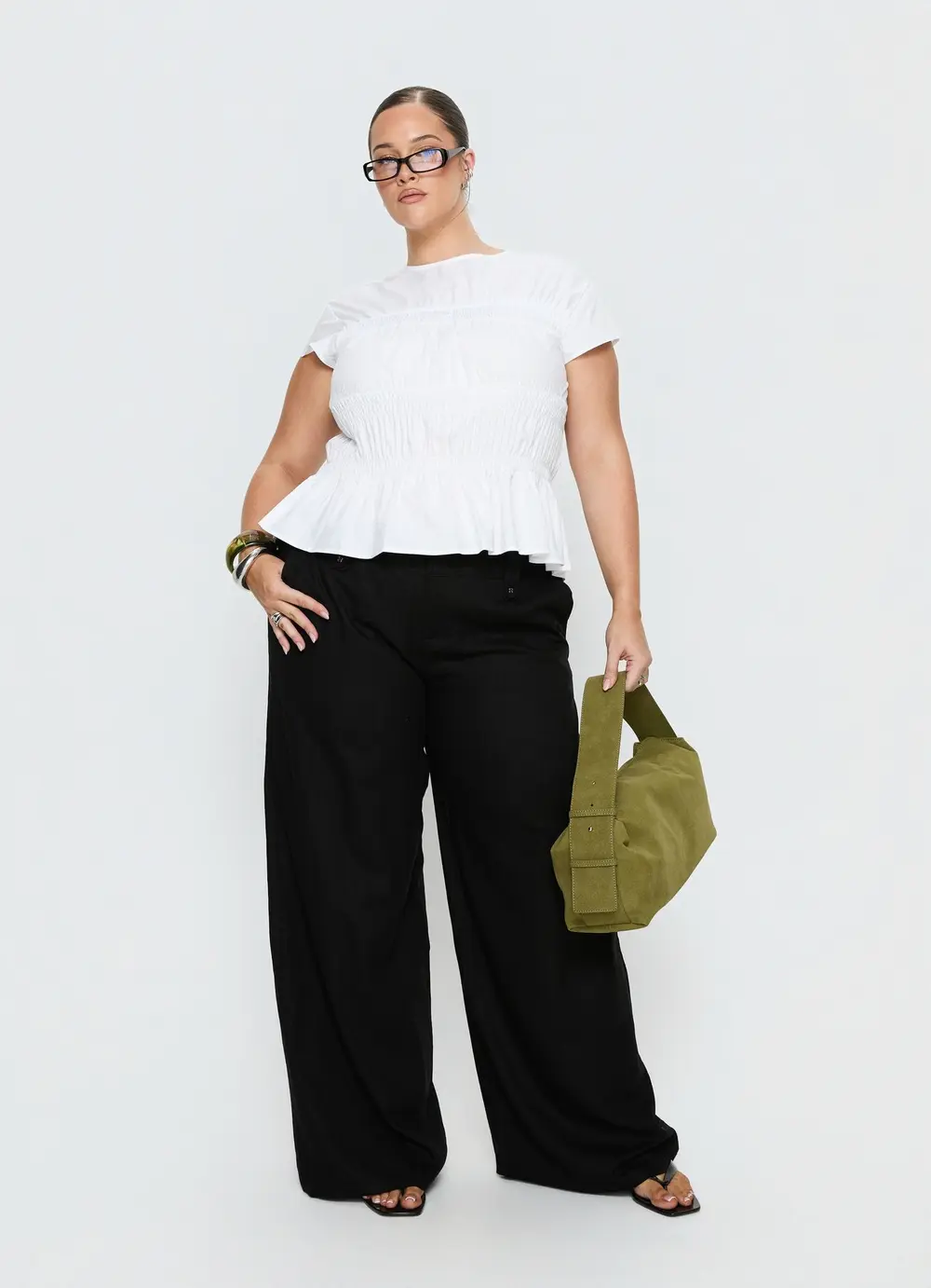 Pedra Wide Leg Pant Black Curve