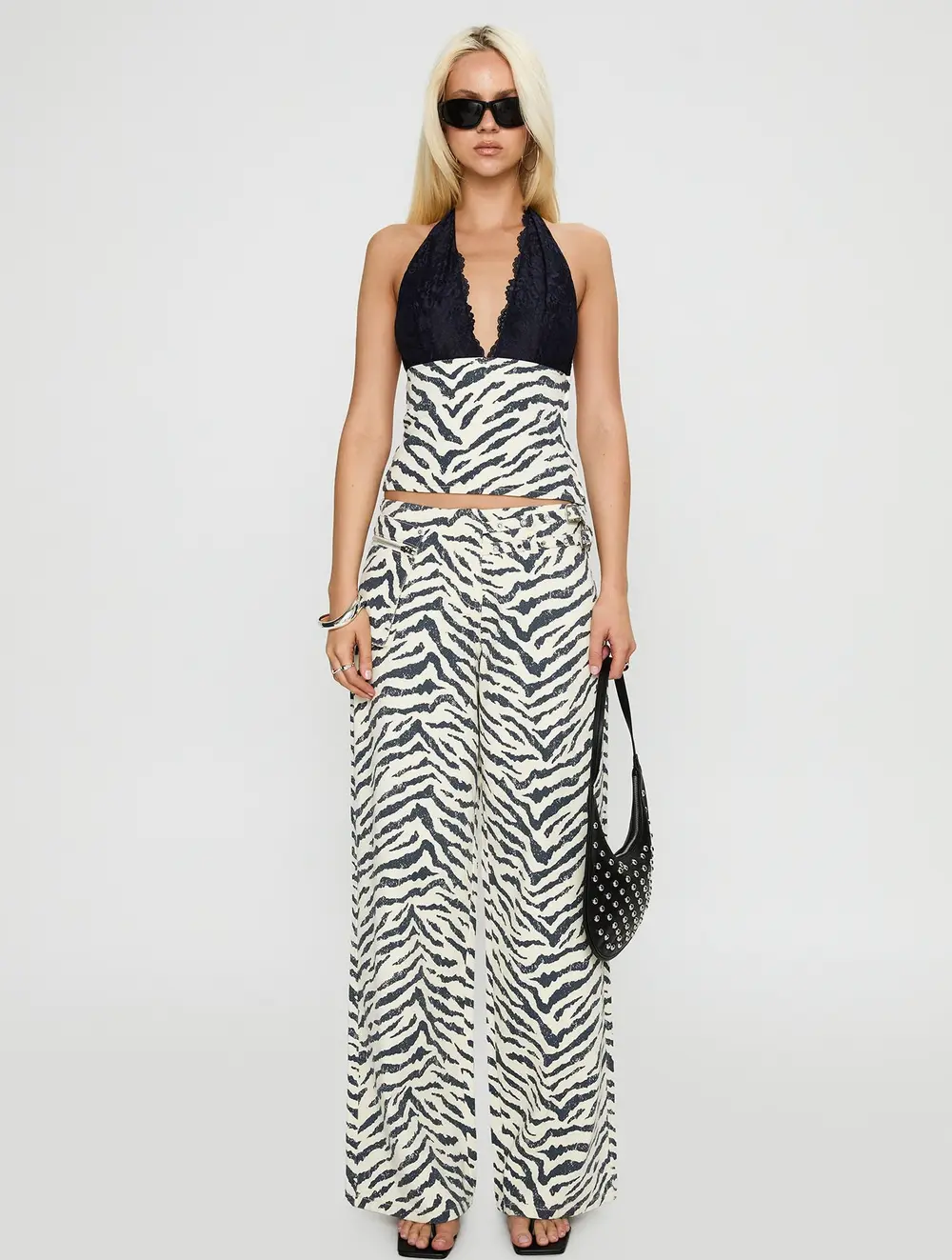 Paltrow Mid Rise Wide Leg Cargo Jeans Zebra