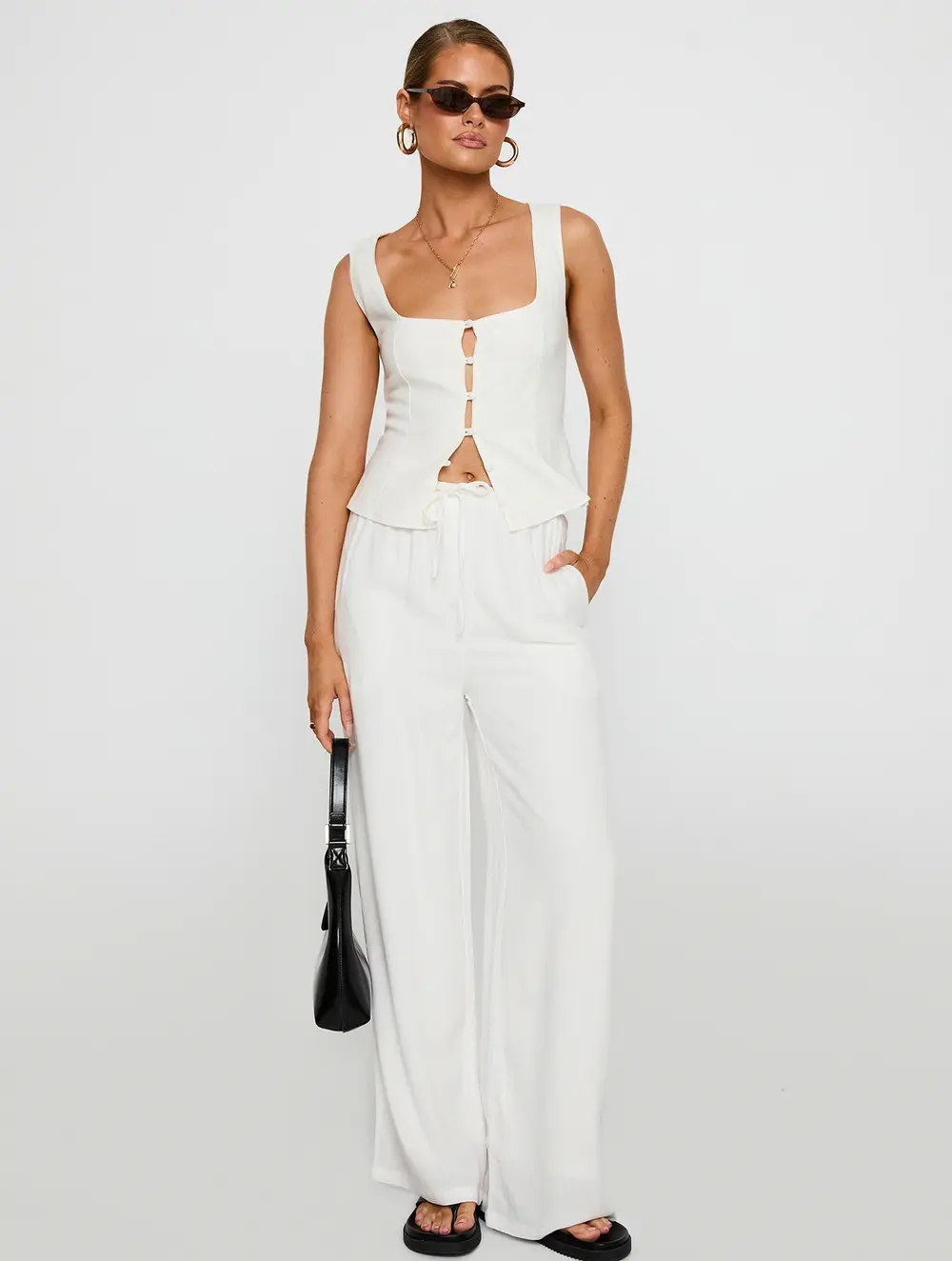 Parklea Linen Blend Pants White