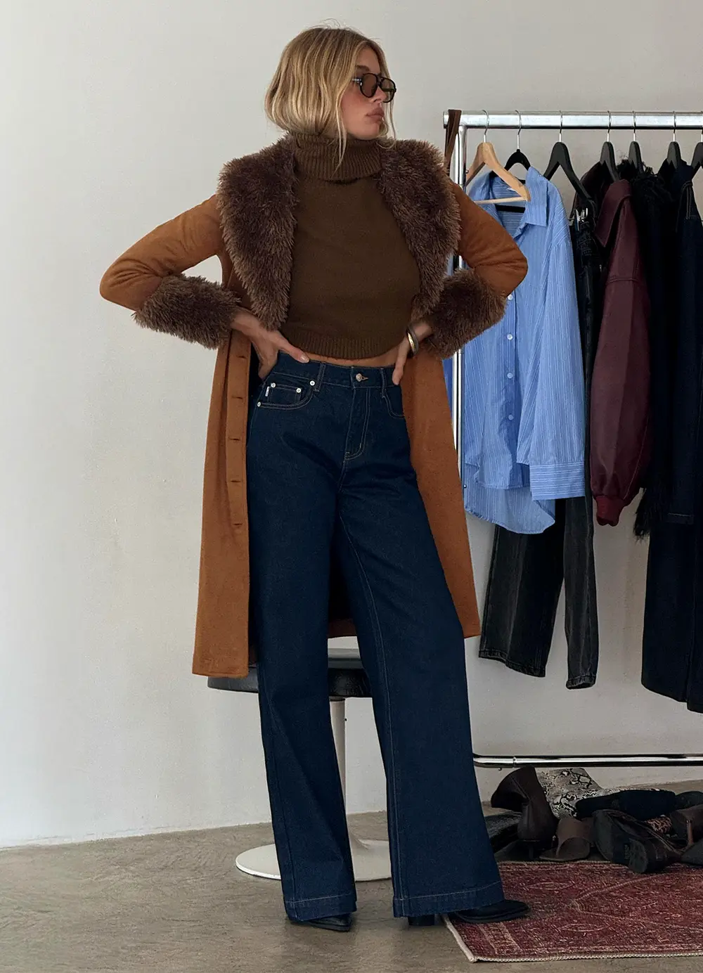 Goldie High Rise Wide Leg Jeans Indigo