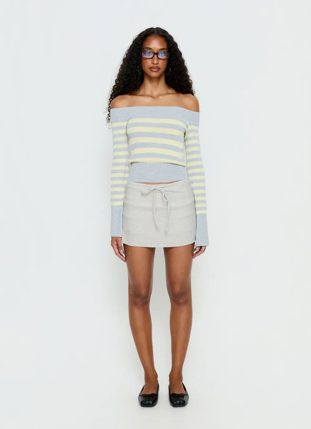 Baseline Rib Skort Grey Marle