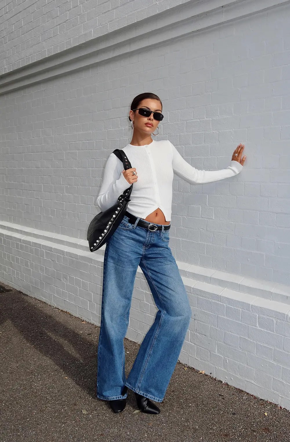 Serenitia Mid Rise Relaxed Jeans Mid Blue Wash Petite