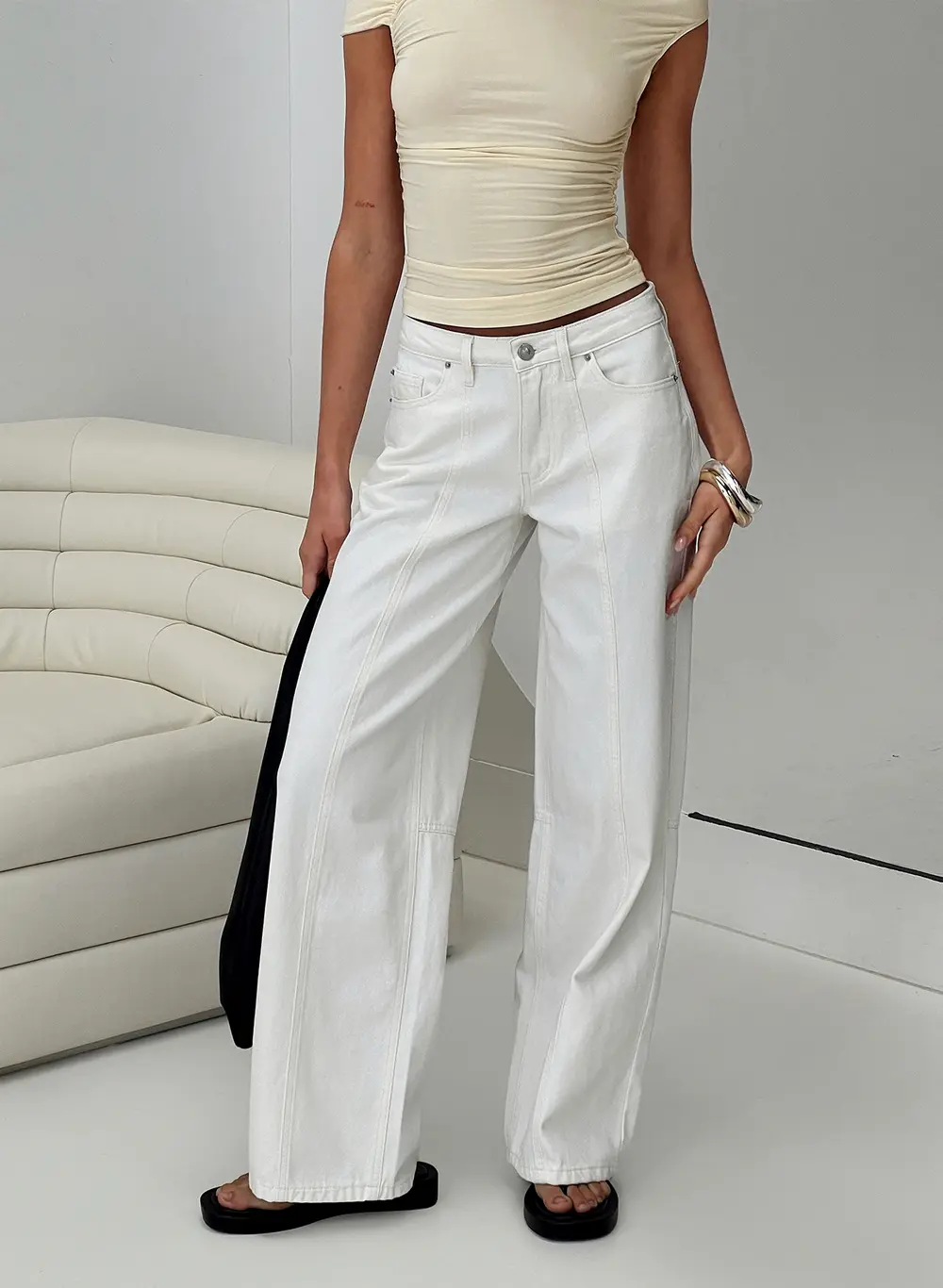 Lando Low Rise Straight Leg Jeans White