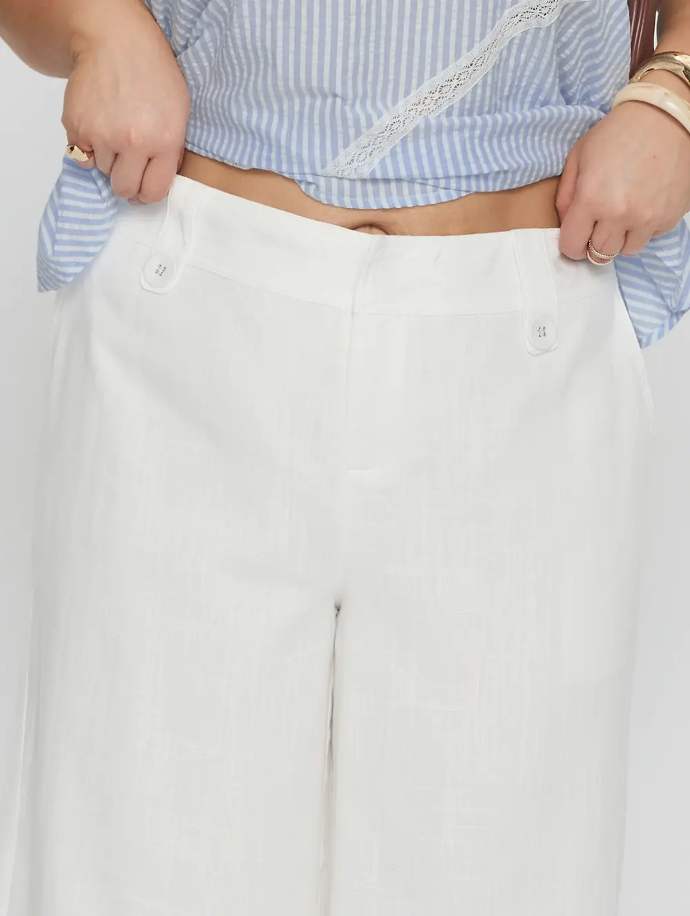 Pedra Wide Leg Pant White Curve