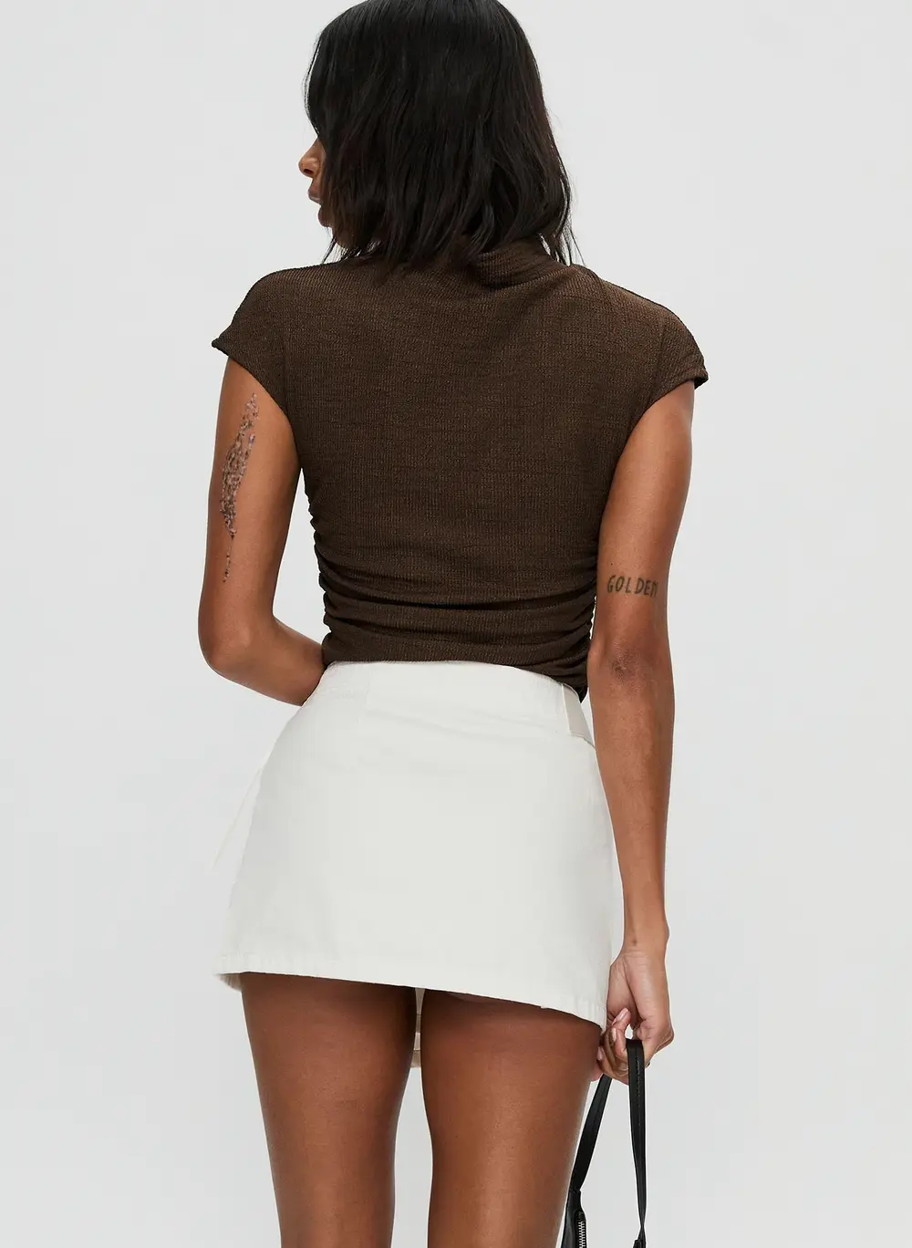 Elinora Wrap Mini Skirt White