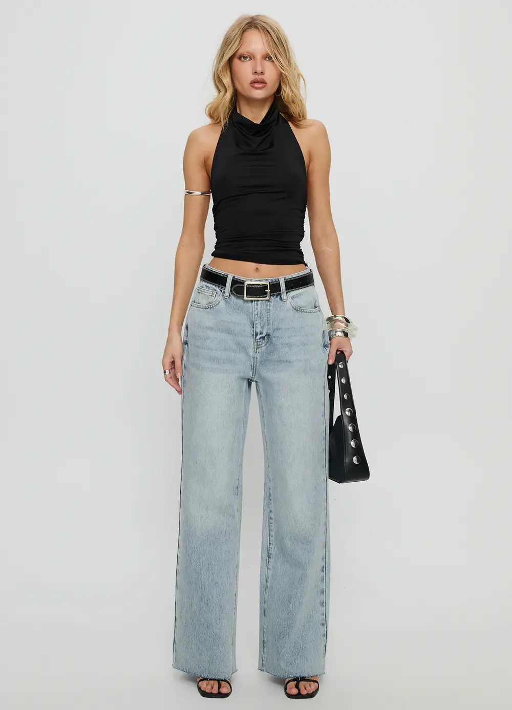 Henesey High Rise Straight Leg Jeans Light Wash