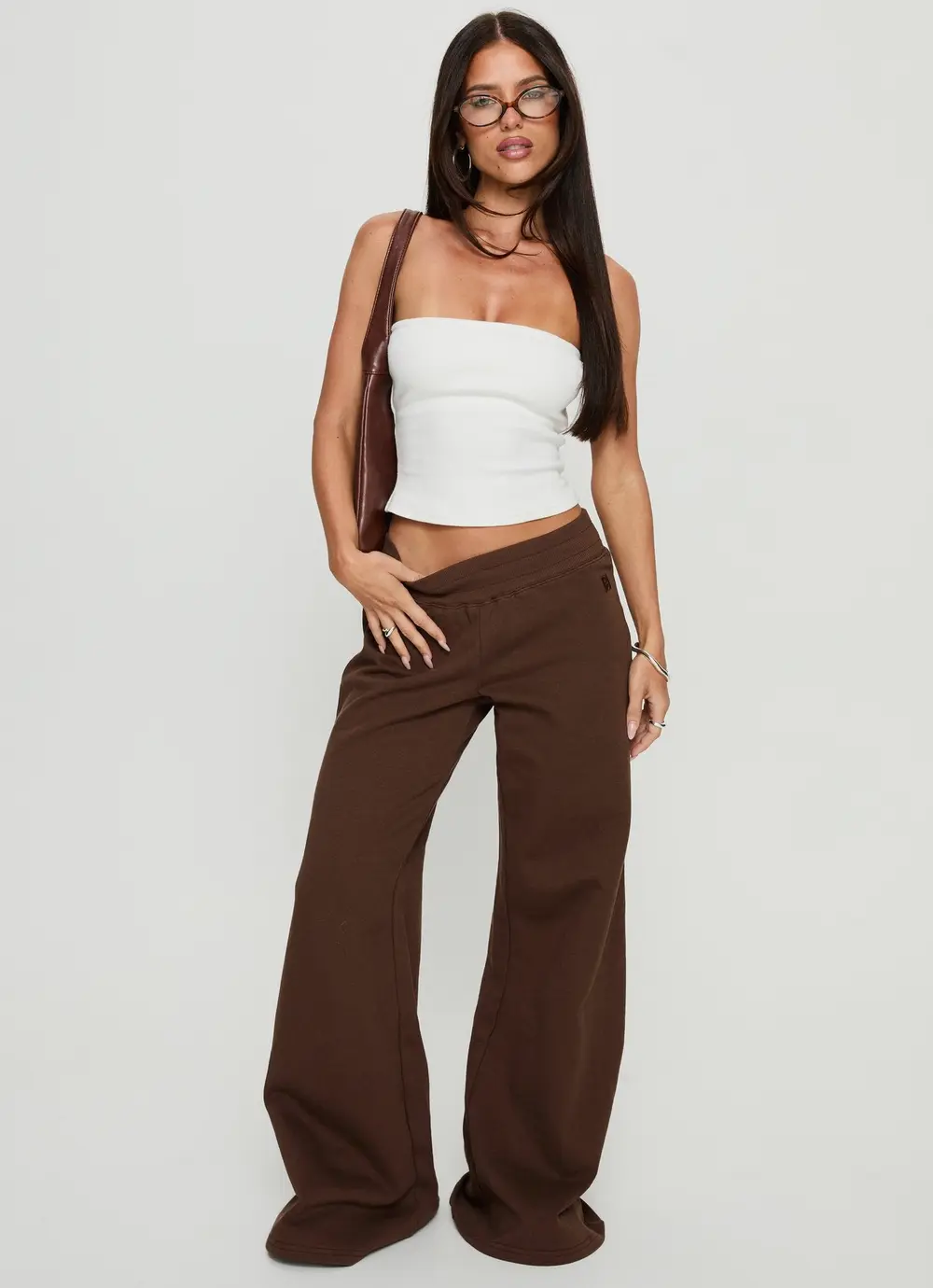 Summits Flared Track Pants Chocolate