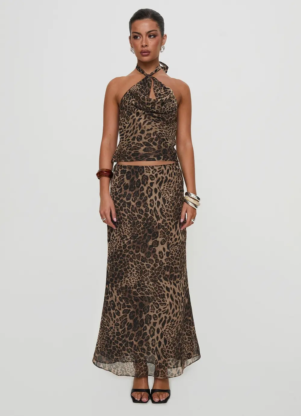 Eleganza Maxi Skirt Leopard