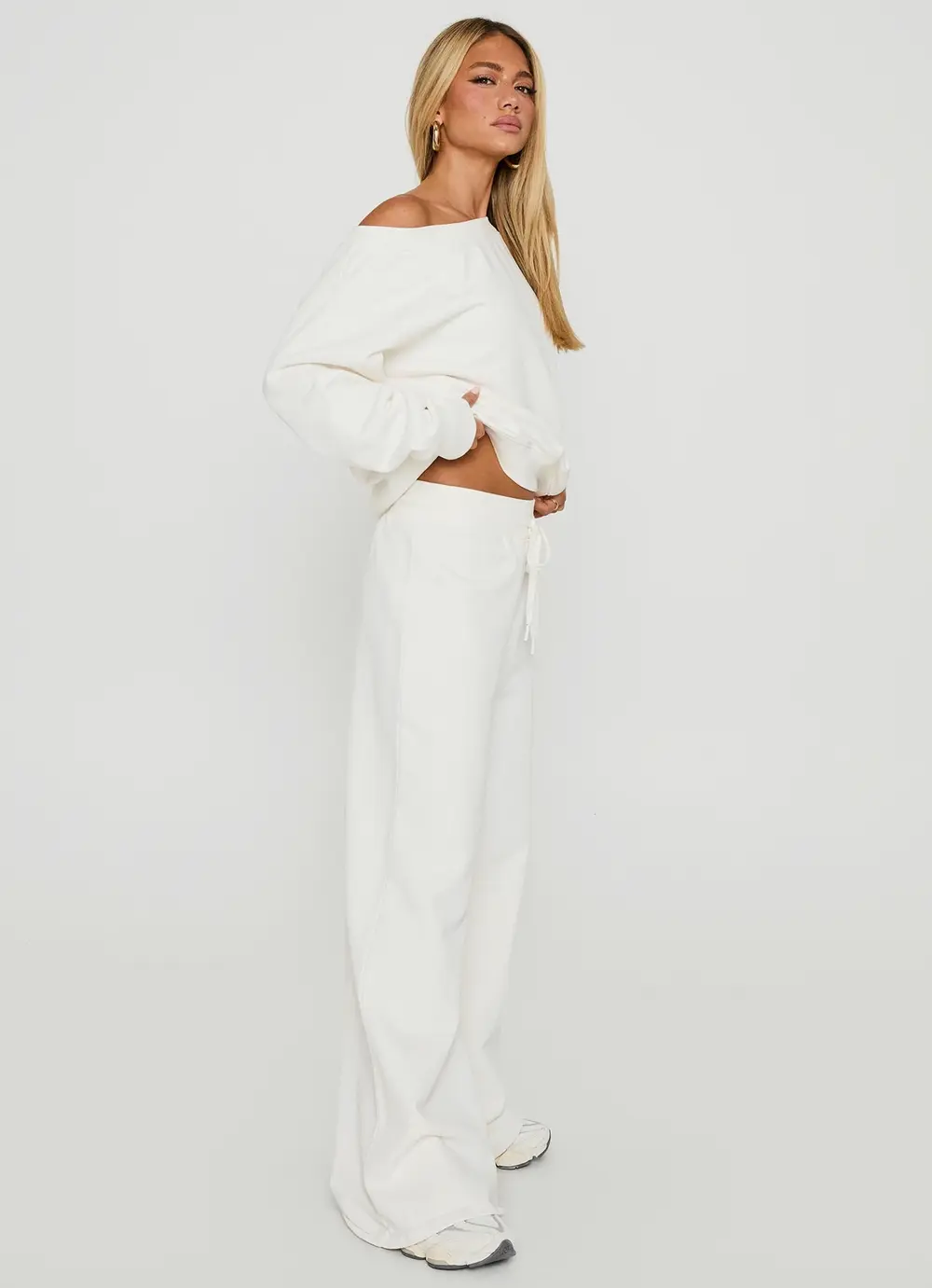 Dodie Wide Leg Pants Washed White