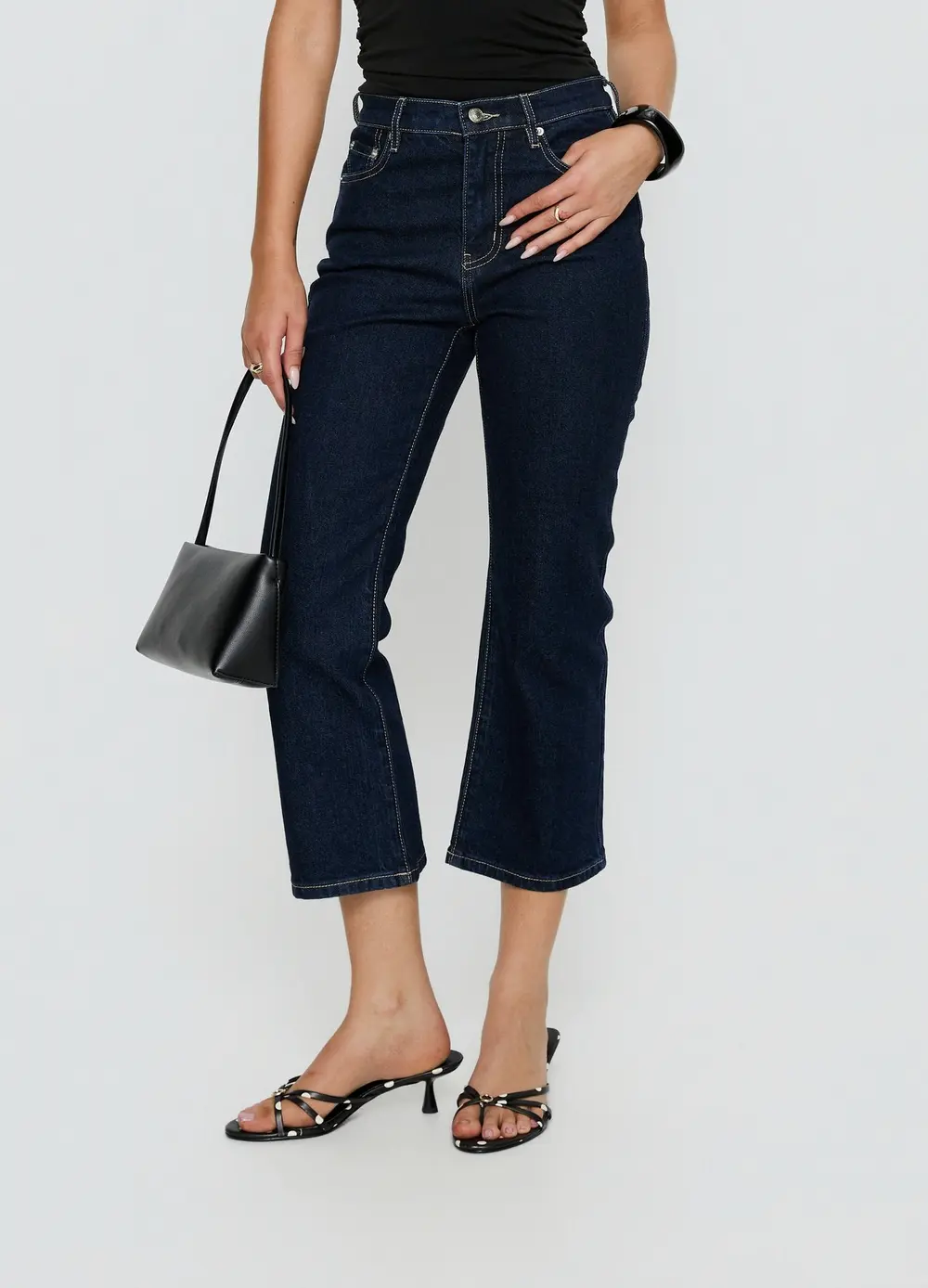 Cindee High Rise Cropped Jeans Raw Indigo