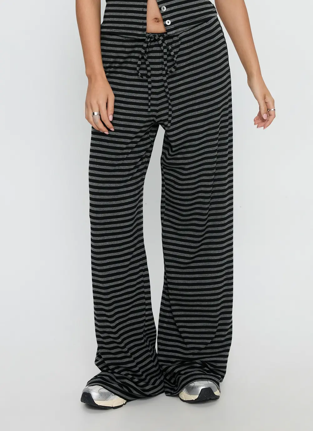 Gavrielle Jersey Wide Leg Pants Stripe