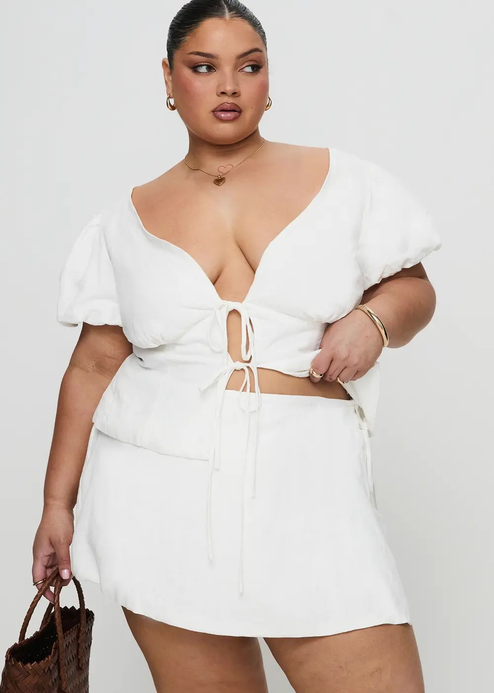 Gulliver Tie Side Mini Skort White Curve