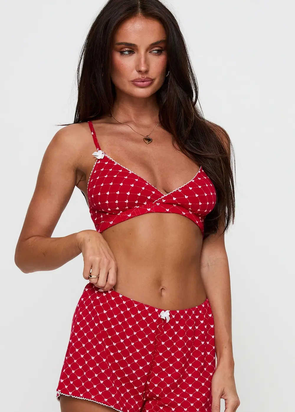Slumber Pointelle Sleep Bralette Red