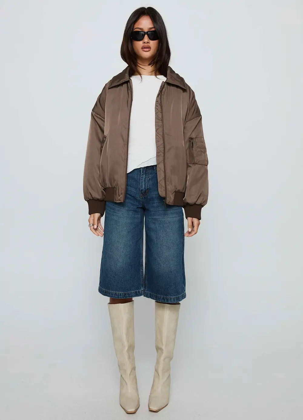 Say Less Bomber Jacket Dark Brown