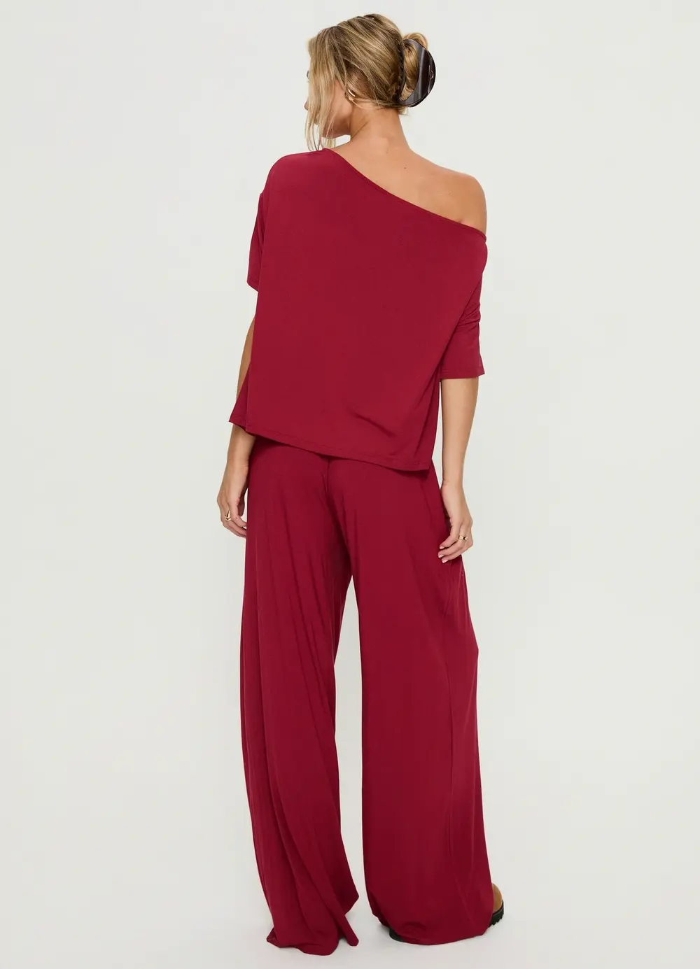 Cozy Hour Sleep Relaxed Pants Red