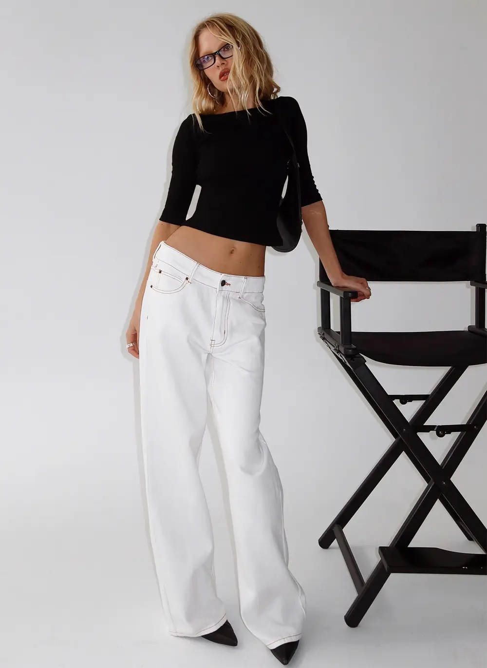 Top Model Low Rise Straight Leg Jeans Porcelain
