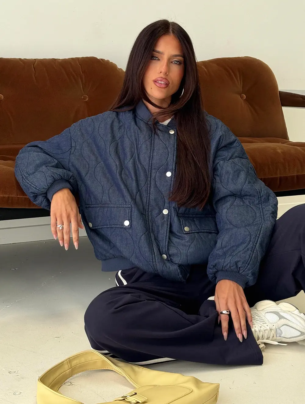 Stick Season Quilted Jacket Navy