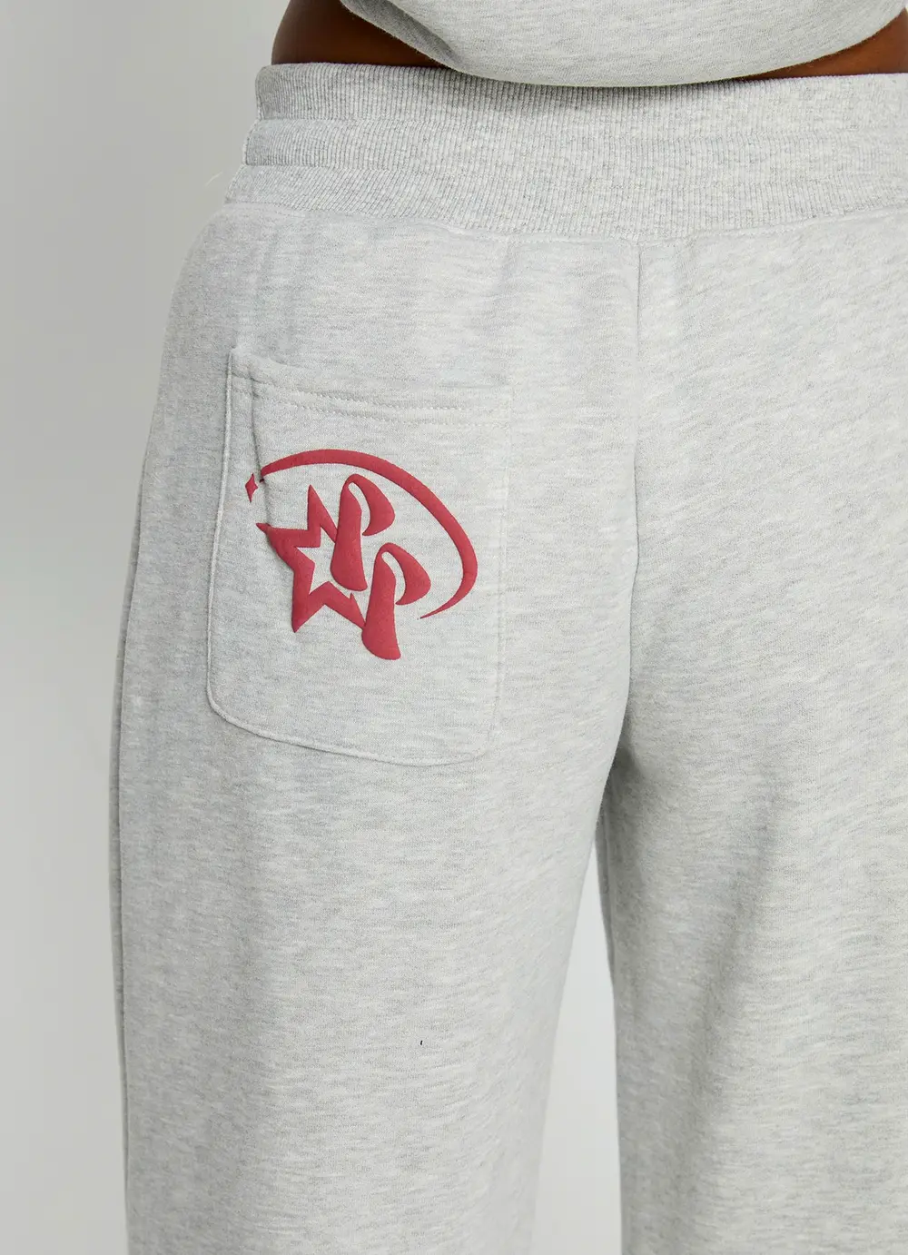 Princess Polly Stargirl Wide Leg Sweat Pants Grey Marle